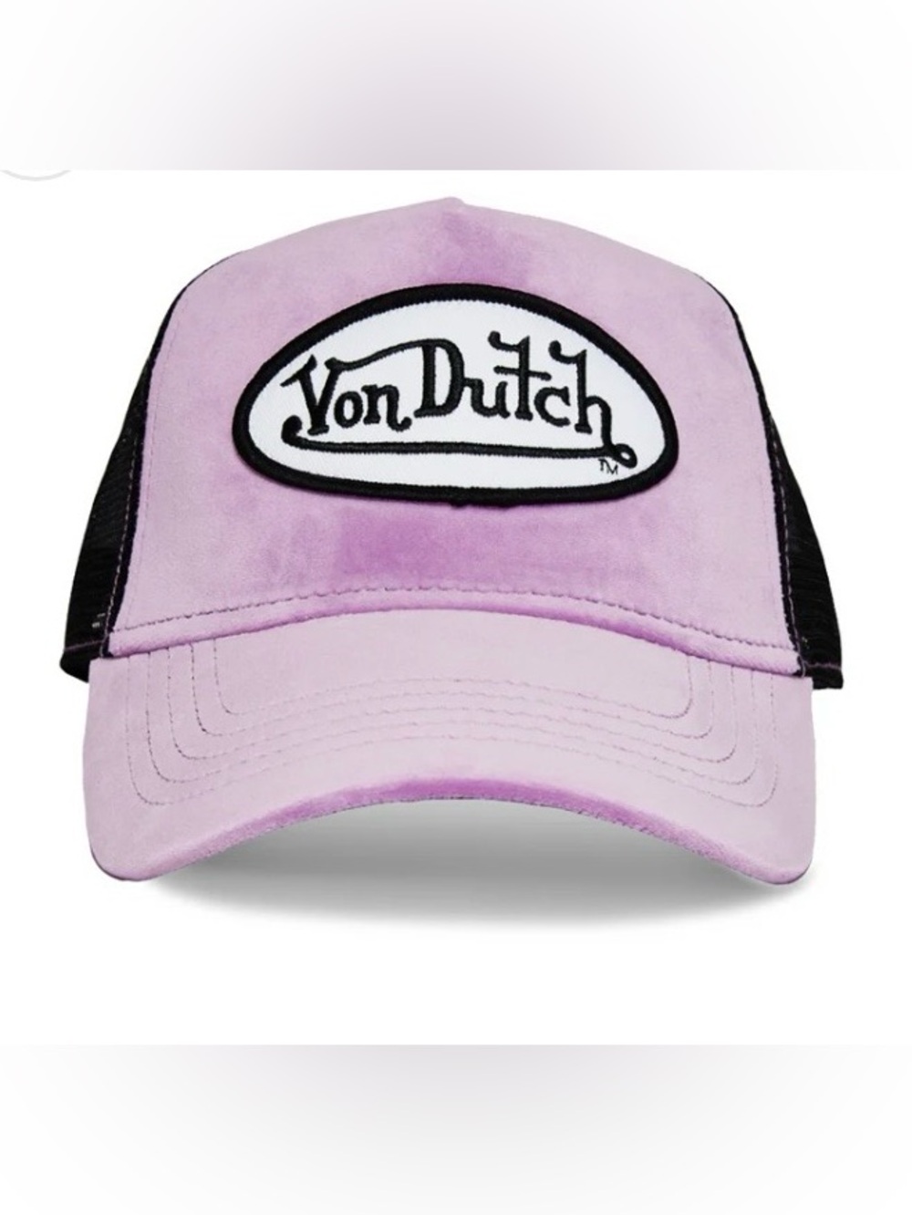 VON DUTCH PLUM DUST VELVET TRUCKER HAT. New with tags.